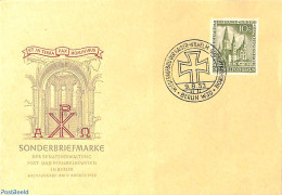 Germany, Berlin 1953 Gedächtniskirche 10+5pf, FDC, First Day Cover, Religion - Churches, Temples, Mosques, Synagogues - Other & Unclassified