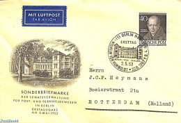 Germany, Berlin 1953 W. V. Humbolft 1v, FDC, First Day Cover, History - Politicians - Other & Unclassified