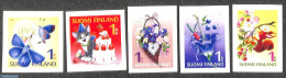 Finland 2014 Greeting Stamps 5v S-a, Mint NH, Nature - Various - Butterflies - Cats - Flowers & Plants - Greetings & W.. - Nuovi