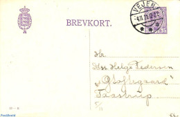 Denmark 1920 Postcard 15o, Used From VEJEN, Used Postal Stationary - Storia Postale