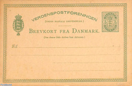 Denmark 1884 Postcard 5o, Unused Postal Stationary - Covers & Documents