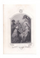 L'Adoration Des Rois, Nativité, Crèche, Rois Mages, Gravure Ancienne, éditeur Non Mentionné - Devotieprenten