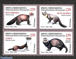 Bosnia Herzegovina - Croatic Adm. 2021 Fauna 4v [+], Mint NH, Nature - Animals (others & Mixed) - Wild Mammals - Bosnia Herzegovina