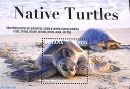 Guyana 2021 Native Turtles S/s, Mint NH, Nature - Reptiles - Turtles - Guyana (1966-...)