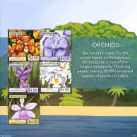 Saint Vincent & The Grenadines 2021 Canouan, Orchids 5v M/s, Mint NH, Nature - Flowers & Plants - Orchids - St.Vincent Y Las Granadinas
