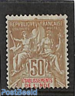 French India 1900 50c, Stamp Out Of Set, Unused (hinged) - Ungebraucht