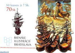 Slovakia 2001 Illustration Bienale Booklet, Mint NH, Transport - Stamp Booklets - Ships And Boats - Nuovi