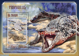 Sao Tome/Principe 2014 Crocodiles S/s, Mint NH, Nature - Crocodiles - Reptiles - Sao Tome Et Principe