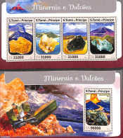 Sao Tome/Principe 2016 Minerals & Vulcans 2 S/s, Mint NH, History - Geology - Sao Tome And Principe