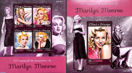 Sao Tome/Principe 2016 Marilyn Monroe 2 S/s, Mint NH, Performance Art - Marilyn Monroe - Movie Stars - Acteurs