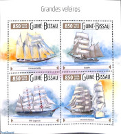 Guinea Bissau 2015 Large Sailing Ships 4v M/s, Mint NH, Transport - Ships And Boats - Bateaux