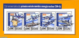 Guinea Bissau 2015 Nucleair Ships 4v M/s, Mint NH, Science - Transport - Atom Use & Models - Aircraft & Aviation - Shi.. - Aviones