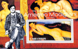 Sao Tome/Principe 2010 Amedeo Modigliani S/s, Mint NH, Art - Amedeo Modigliani - Modern Art (1850-present) - Nude Pain.. - Sao Tome En Principe
