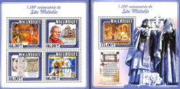 Mozambique 2015 San Methodio 2 S/s, Mint NH, Religion - Pope - Religion - Art - Stained Glass And Windows - Papi