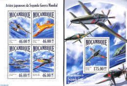Mozambique 2013 Japanese Planes From WW II 2 S/s, Mint NH, History - Transport - World War II - Aircraft & Aviation - 2. Weltkrieg
