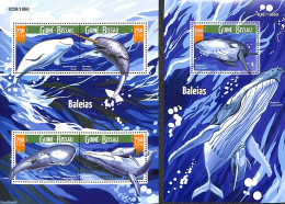 Guinea Bissau 2015 Whales 2 S/s, Mint NH, Nature - Sea Mammals - Guinea-Bissau