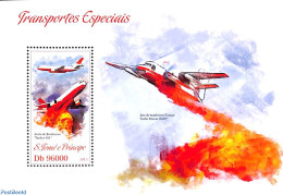 Sao Tome/Principe 2013 Special Transport S/s, Mint NH, Transport - Fire Fighters & Prevention - Aircraft & Aviation - Feuerwehr