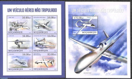 Mozambique 2013 Unmanned Aerial Vehicle 2 S/s, Mint NH, Transport - Aircraft & Aviation - Drones - Aerei