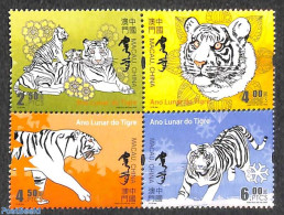 Macao 2022 Year Of The Tiger 4v [+], Mint NH, Nature - Various - Cat Family - New Year - Nuevos