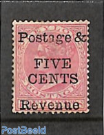 Sri Lanka (Ceylon) 1885 5c On 4c, Stamp Out Of Set, Unused (hinged) - Sri Lanka (Ceilán) (1948-...)
