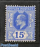 Sri Lanka (Ceylon) 1903 15c, WM Crown-CA, Stamp Out Of Set, Unused (hinged) - Sri Lanka (Ceilán) (1948-...)