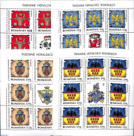Romania 2008 Coat Of Arms 4 M/s, Mint NH, History - Coat Of Arms - Ongebruikt