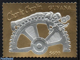 Guyana 1994 Charlie Chaplin 1v  Gold/silver, Mint NH, Performance Art - Film - Movie Stars - Film