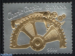 Guyana 1994 Charlie Chaplin 1v  Silver/gold, Mint NH, Performance Art - Film - Movie Stars - Cinéma