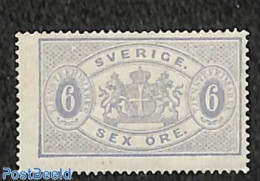 Sweden 1874 6o, Violet,, On Service, Perf. 14, Stamp Out Of Set, Unused (hinged) - Autres & Non Classés