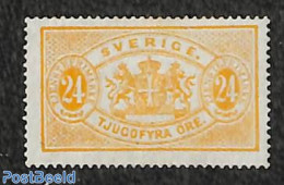 Sweden 1874 24o, On Service, Perf. 14, Stamp Out Of Set, Without Gum, Unused (hinged) - Otros & Sin Clasificación