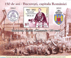 Romania 2012 Bucharest 150 Years Capital S/s, Mint NH, History - History - Unused Stamps