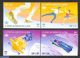 United Nations, Geneva 2022 Sport For Peace 4v (2x[:]), Mint NH, Sport - (Bob) Sleigh Sports - Skating - Sport (other .. - Winter (Varia)