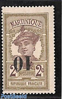 Martinique 1920 10 On 2c, Inverted Overprint, Unused (hinged), Various - Errors, Misprints, Plate Flaws - Fehldrucke