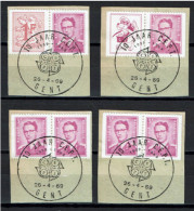 België OBP 1485d, 1485j, 1485f, 1485g Uit Postzegelboekje B1 En B2 - Usati