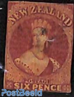New Zealand 1862 6d, WM Star, Used, Short Margins, Used Stamps - Gebraucht