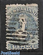 New Zealand 1871 6d, WM Star, Used, Used Stamps - Usados