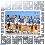 Manama 1969 Olympic Winners S/s, Imperforated, Mint NH, Sport - Basketball - Olympic Games - Basketbal