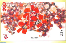 Macao 2022 Red Cotton Flower S/s, Mint NH, Nature - Flowers & Plants - Unused Stamps