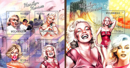 Mozambique 2013 Marilyn Monroe 2 S/s, Mint NH, Nature - Performance Art - Sport - Birds - Marilyn Monroe - Baseball - Béisbol