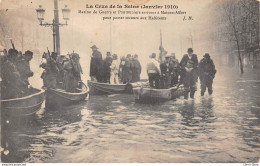 MAISONS-ALFORT (94) - Crue De La Seine Janvier 1910 - Marine De Guerre Et Pontonniers Secourant Les Habitants Cpa - Maisons Alfort