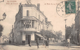 COSNE (58) - Rue De Cours Et Rue Du 14 Juillet - Grand Café En 1911 - Cpa - Cosne Cours Sur Loire