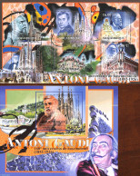 Mozambique 2012 A. Gaudi 2 S/s, Mint NH, Religion - Churches, Temples, Mosques, Synagogues - Art - Architects - Modern.. - Iglesias Y Catedrales