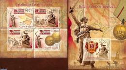 Guinea Bissau 2013 Battle Of Stalingrad 2 S/s, Mint NH, History - World War II - Stamps On Stamps - Art - Sculpture - WW2