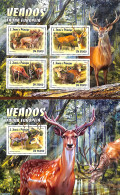 Sao Tome/Principe 2016 Deers 2 S/s, Mint NH, Nature - Animals (others & Mixed) - Deer - Wild Mammals - Sao Tome And Principe