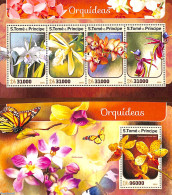 Sao Tome/Principe 2016 Orchids 2 S/s, Mint NH, Nature - Flowers & Plants - Orchids - São Tomé Und Príncipe