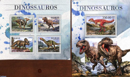 Mozambique 2016 Dinosaurs 2 S/s, Mint NH, Nature - Prehistoric Animals - Prehistorics