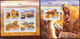 Mozambique 2016 Lions 2 S/s, Mint NH, Nature - Cat Family - Wild Mammals - Mozambique