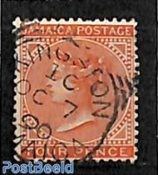 Jamaica 1883 4d, WM Crown-CA, Used KINGSTON, Used Stamps - Giamaica (1962-...)