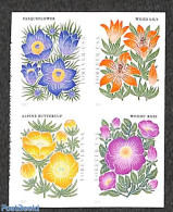 United States Of America 2022 Mountain Flora 2x4v Double Sided S-a, Mint NH, Nature - Flowers & Plants - Ongebruikt