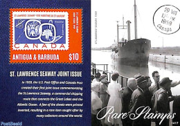 Antigua & Barbuda 2014 Rare Stamps S/s, Mint NH, Transport - Stamps On Stamps - Ships And Boats - Postzegels Op Postzegels